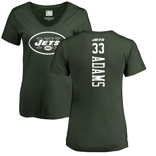 New York Jets Green Women Jamal Adams Backer NFL Football #33 T Shirt->women nfl jersey->Women Jersey